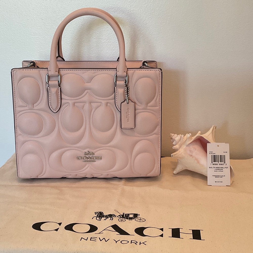 Coach Maggie Small Signature Leather Tote New CY670 Blush Color
